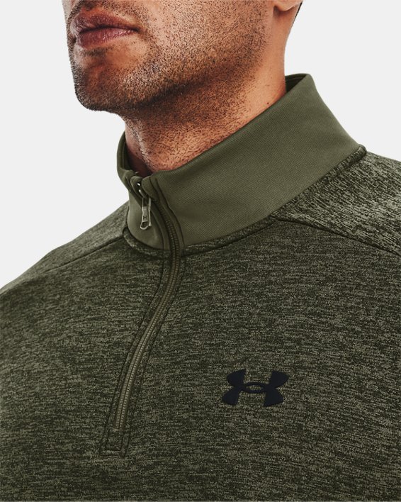 Men's Armour Fleece® Twist ¼ Zip, Green, pdpMainDesktop image number 3